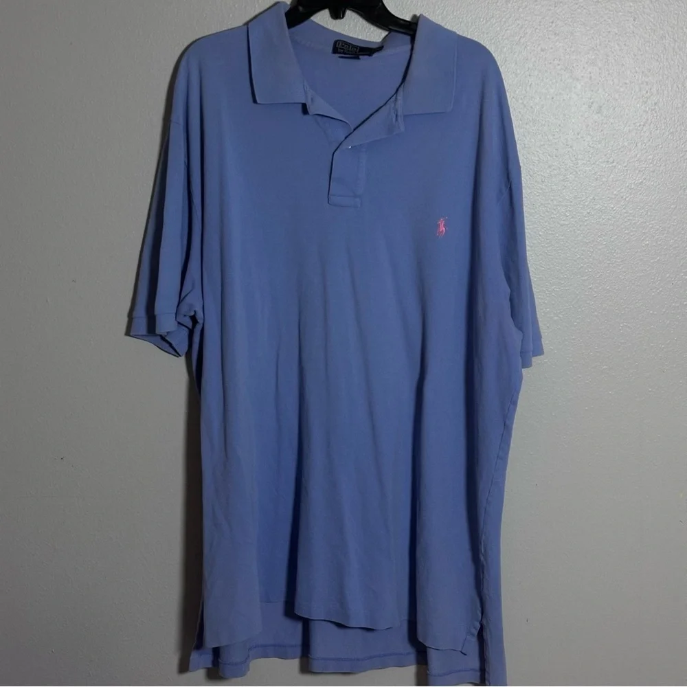 Polo by Ralph Lauren Men Preppy Casual Polo Shirt in Light Blue size 2XLT‎ Tall